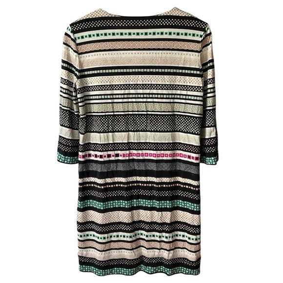 Diane Von Furstenberg | Women’s black/cream/multi geometric silk jersey dress 10 - Picture 2 of 12